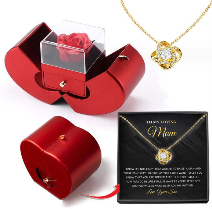 Scatola porta gioie Rose Apple™ | Con collana con rosa eterna