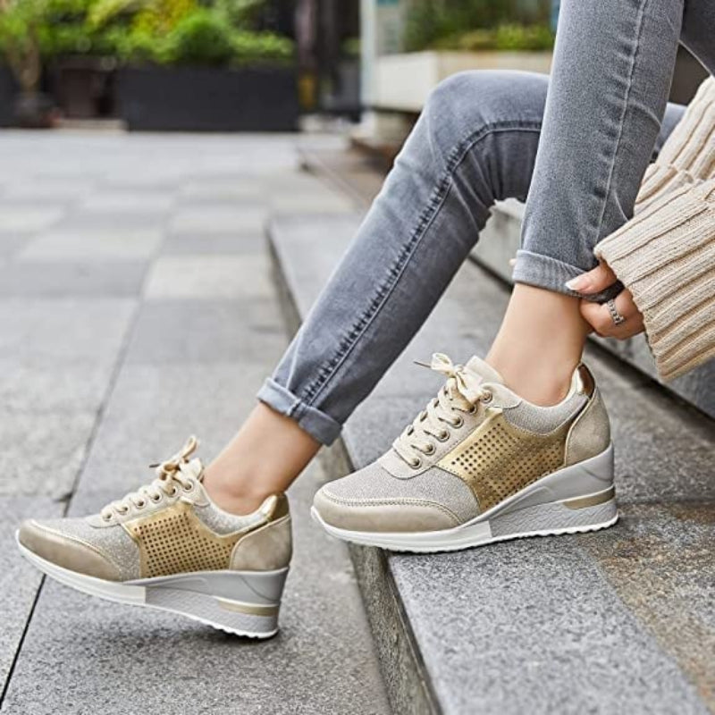 Damen-Sneaker mit Keilabsatz | Bequeme Schuhe mit erhöhtem Absatz für Alltag und Freizeit