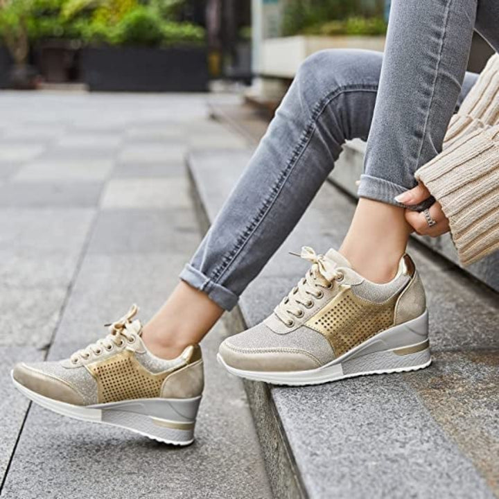 Damen-Sneaker mit Keilabsatz | Bequeme Schuhe mit erhöhtem Absatz für Alltag und Freizeit