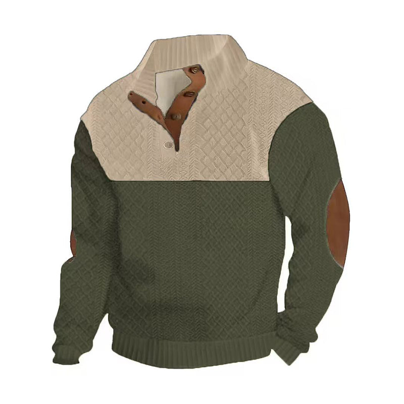 Herren Pullover | Knopfleiste mit Farbblockdesign &amp; lockerer Passform für Alltag und kühle Tage