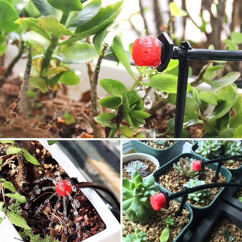 Irrigation dripper 360° adjustable with 8 nozzles – HydraPulse for hose &amp; garden | Self-cleaning against clogging | 50/100 pcs.