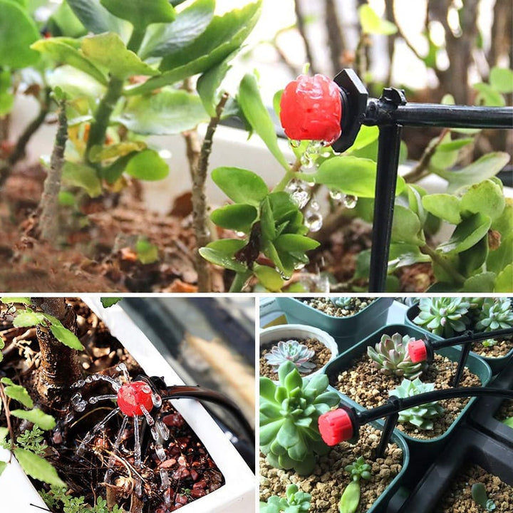 Irrigation dripper 360° adjustable with 8 nozzles – HydraPulse for hose &amp; garden | Self-cleaning against clogging | 50/100 pcs.