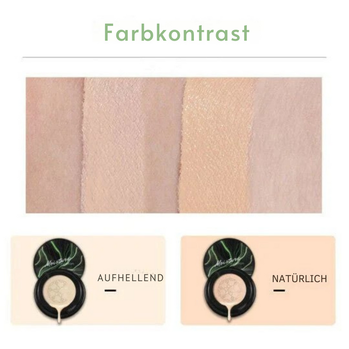 CC Cream Air Cushion with Mushroom Head Applicator | Color correction &amp; even complexion | Non-sticky, hides pores &amp; redness, 2 shades