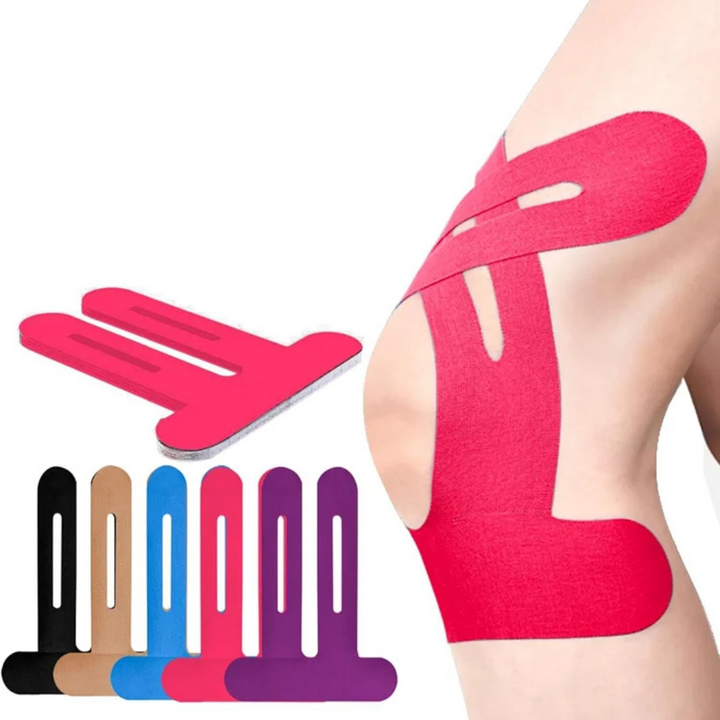 KneeSupport™ Vorgeschnittenes Kinesiology Tape | Elastisch, Wasserfest &amp; Atmungsaktiv | Sofortige Knie-Stabilisierung