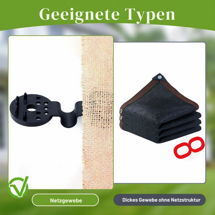 Csipeszek árnyékoló hálóhoz és napellenző ponyvához, 50 darab | Lock-Grip a szél miatti elcsúszás ellen | Kertbe és teraszra | Műanyag fekete, 6×4 cm