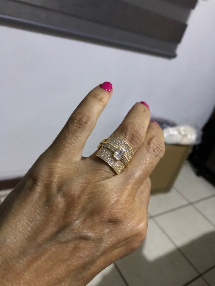 Anello donna a fascia | Design di lusso | Zirconia cubica | Anello di fidanzamento e da dichiarazione