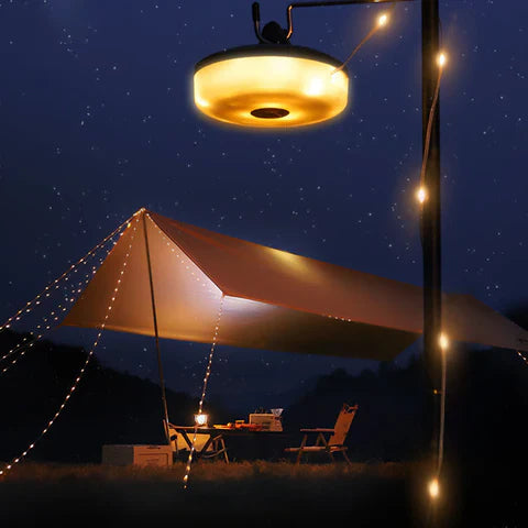 LED String Lights 10 m with 100 LEDs | USB Rechargeable &amp; IP65 Waterproof | 8 Light Modes for Camping &amp; Garden