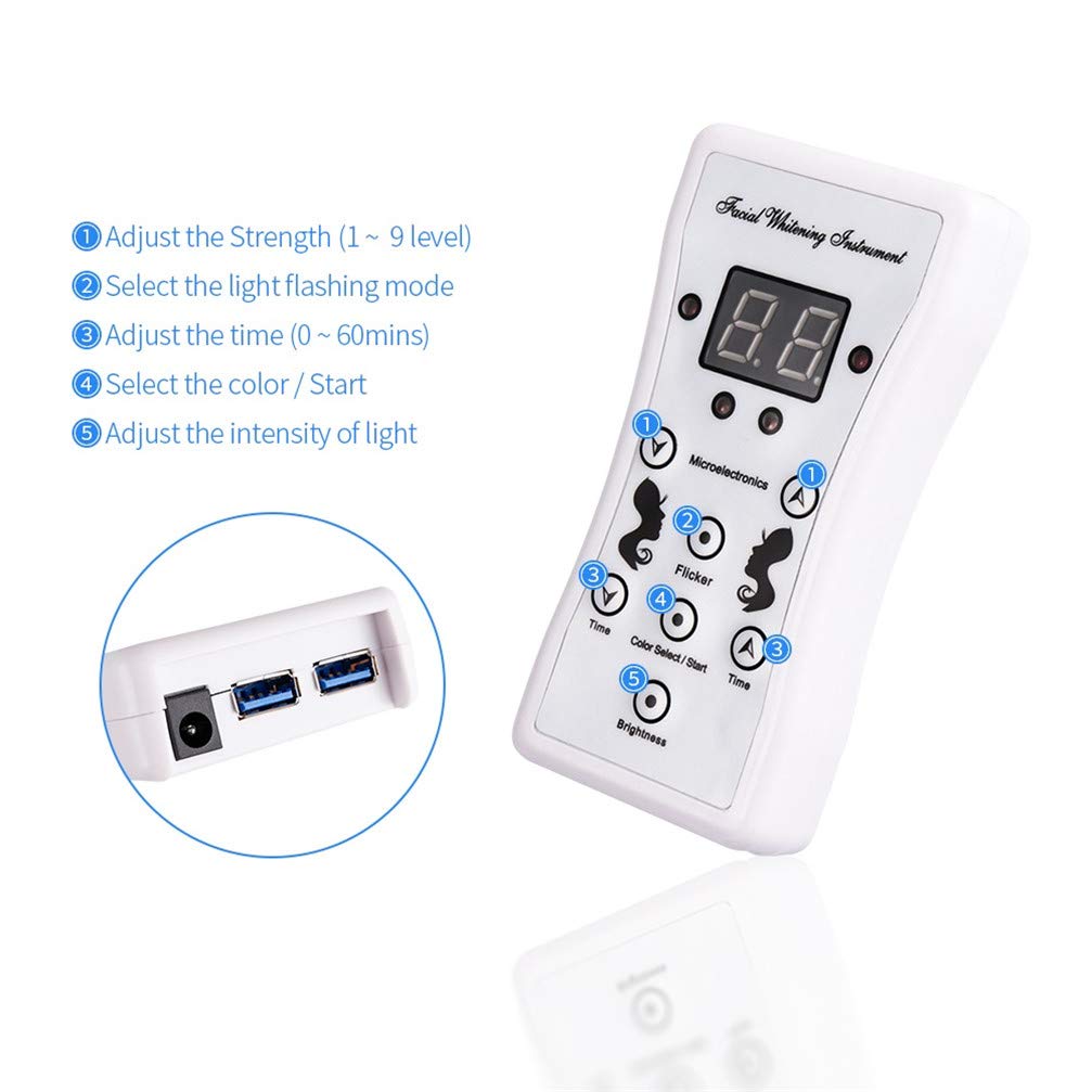 LED light therapy mask | Wireless with remote control | Anti-aging &amp; acne treatment
