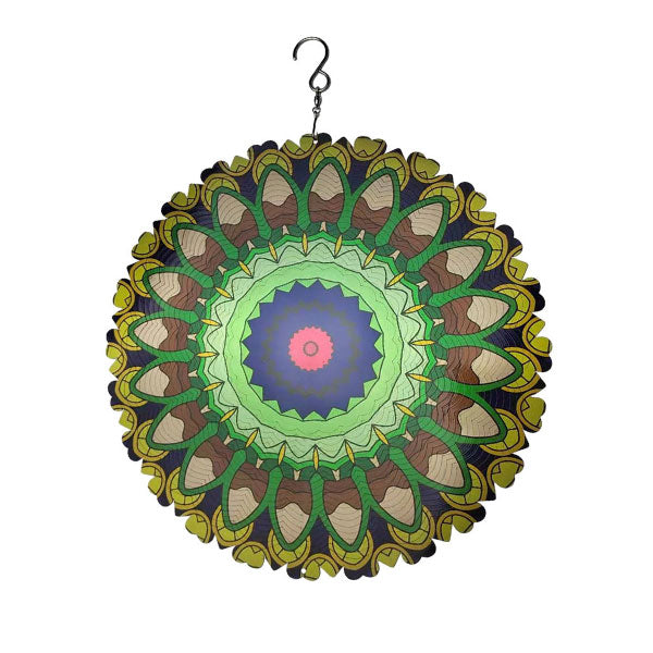 Mandala Windspiel aus Edelstahl | Drehbarer 3D-Windgong für Garten, Balkon &amp; Wohnraum | Rostfrei &amp; wetterfest