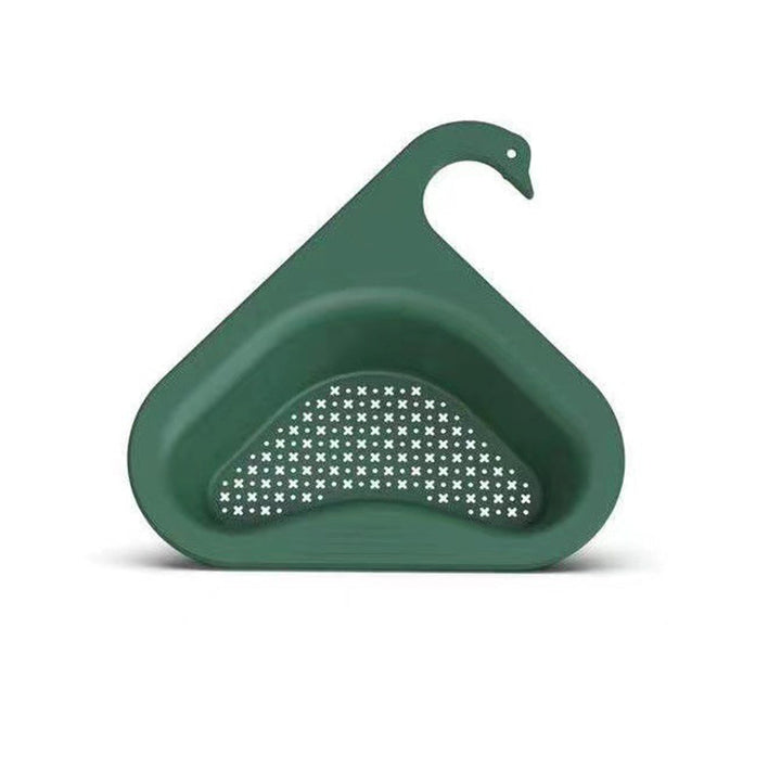 Filtro angolare per lavello con gancio set da 2 | Design a cigno, salvaspazio | Per rifiuti da cucina, scolatura e porta spugna