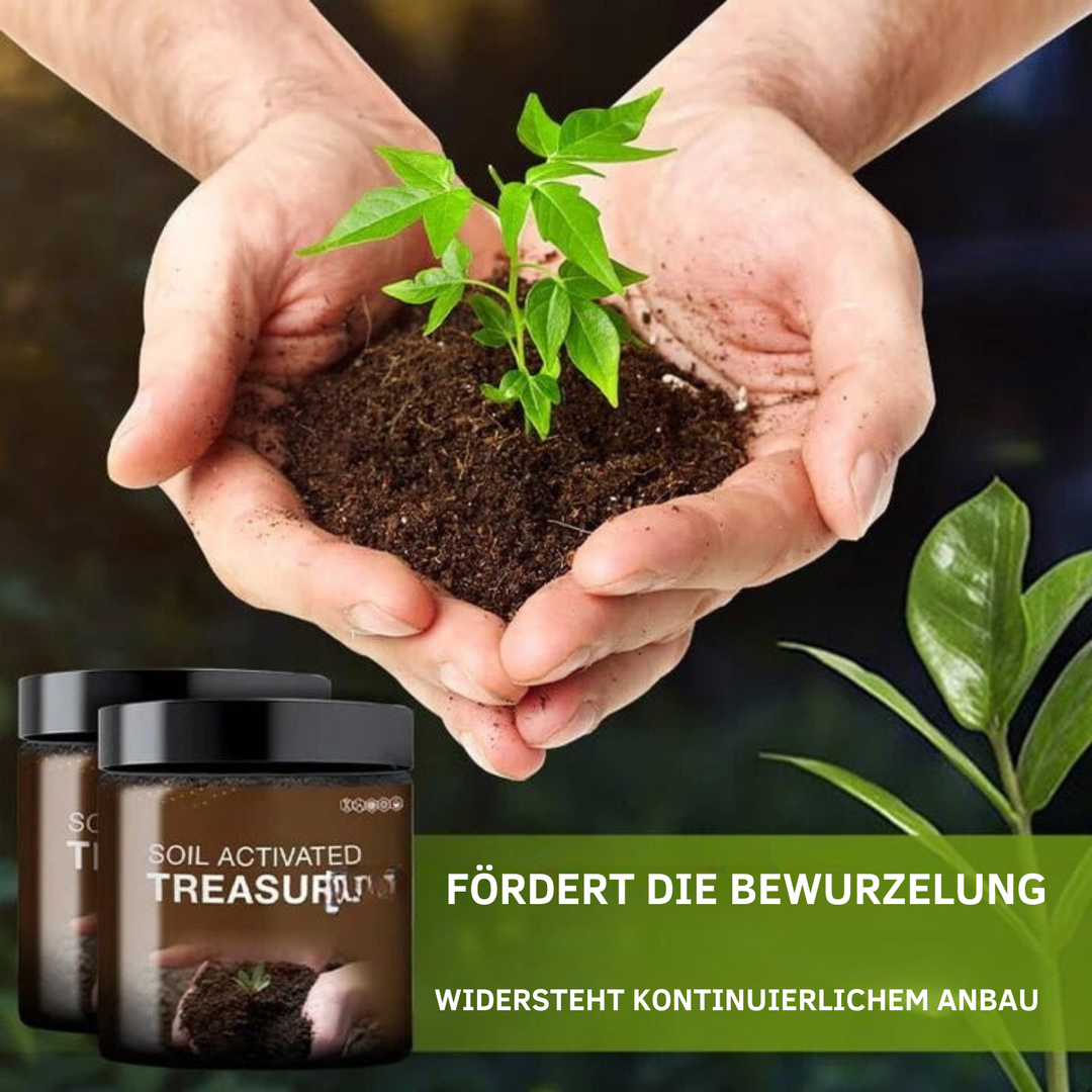 Bodenaktivator für Gartenerde 100 g | Mineralischer Bodenverbesserer zum Anmischen | Für Blumen, Gemüse &amp; Sukkulenten (2+1 Set)