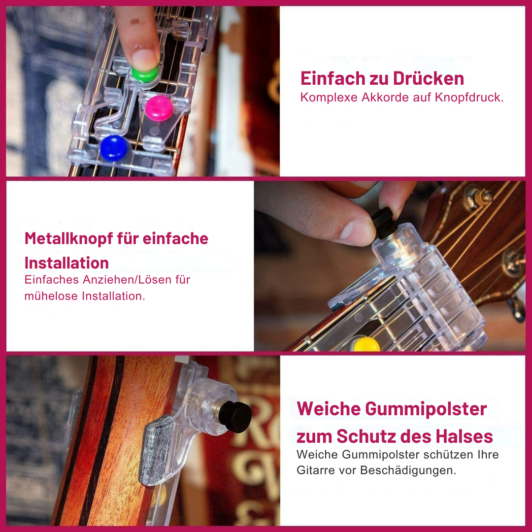 Gitarren-Lernhilfe StringLeitfaden™ | Tragbar &amp; kompakt | Akkorde schneller lernen, ideal für Anfänger &amp; unterwegs
