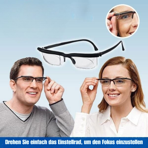 Verstellbare Lesebrille stufenlos –6 bis +3 Dioptrien | TR90 ultraleicht 27 g &amp; stoßfest | HD-Gläser entspiegelt | Unisex