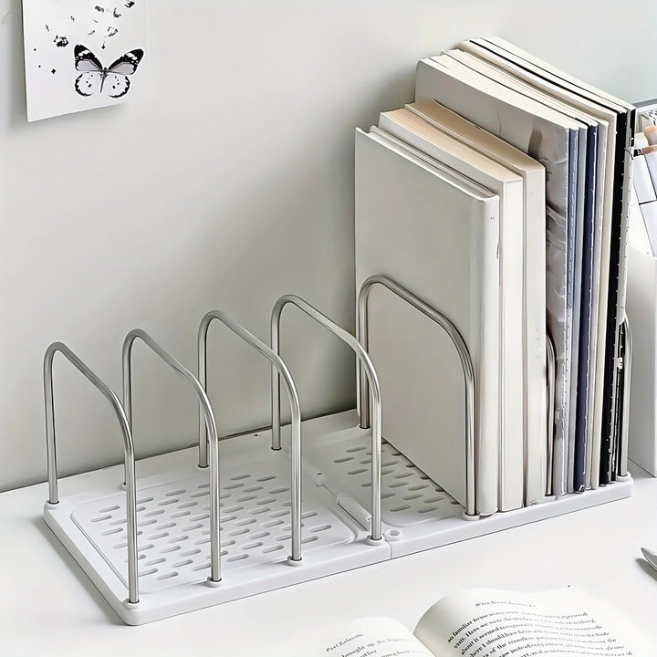 Schreibtisch Organizer | Vertikaler Aktenhalter aus Kunststoff für Bücher, Zeitschriften und Dokumente