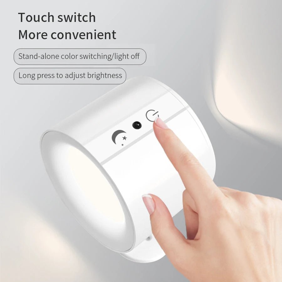Magnetische LED-Wandleuchte mit Fernbedienung | Dimmbares Akku-Licht mit 3 Lichtfarben und Touch-Steuerung