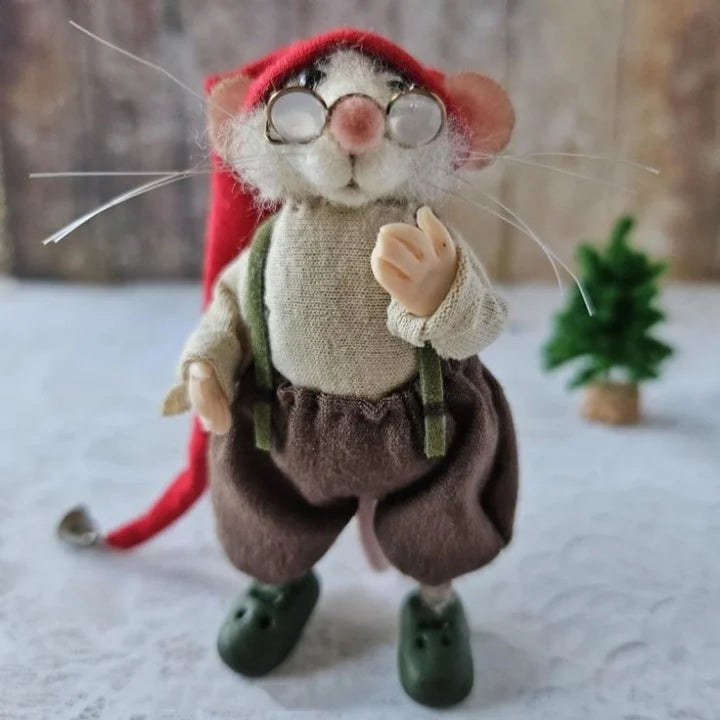 Handmade Felt Mouse | Christmas Decoration &amp; Gift Idea | Needle-Felted from Wool &amp; Fabric | Sustainable