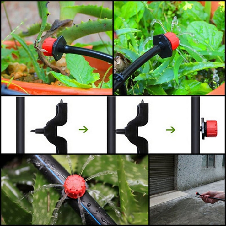 Irrigation dripper 360° adjustable with 8 nozzles – HydraPulse for hose &amp; garden | Self-cleaning against clogging | 50/100 pcs.