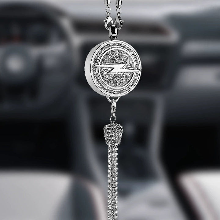 Car Rearview Mirror Pendant with Crystal | Zinc alloy &amp; rhinestones | Sparkling decoration with scent pendant, gift idea