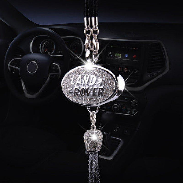 Car Rearview Mirror Pendant with Crystal | Zinc alloy &amp; rhinestones | Sparkling decoration with scent pendant, gift idea