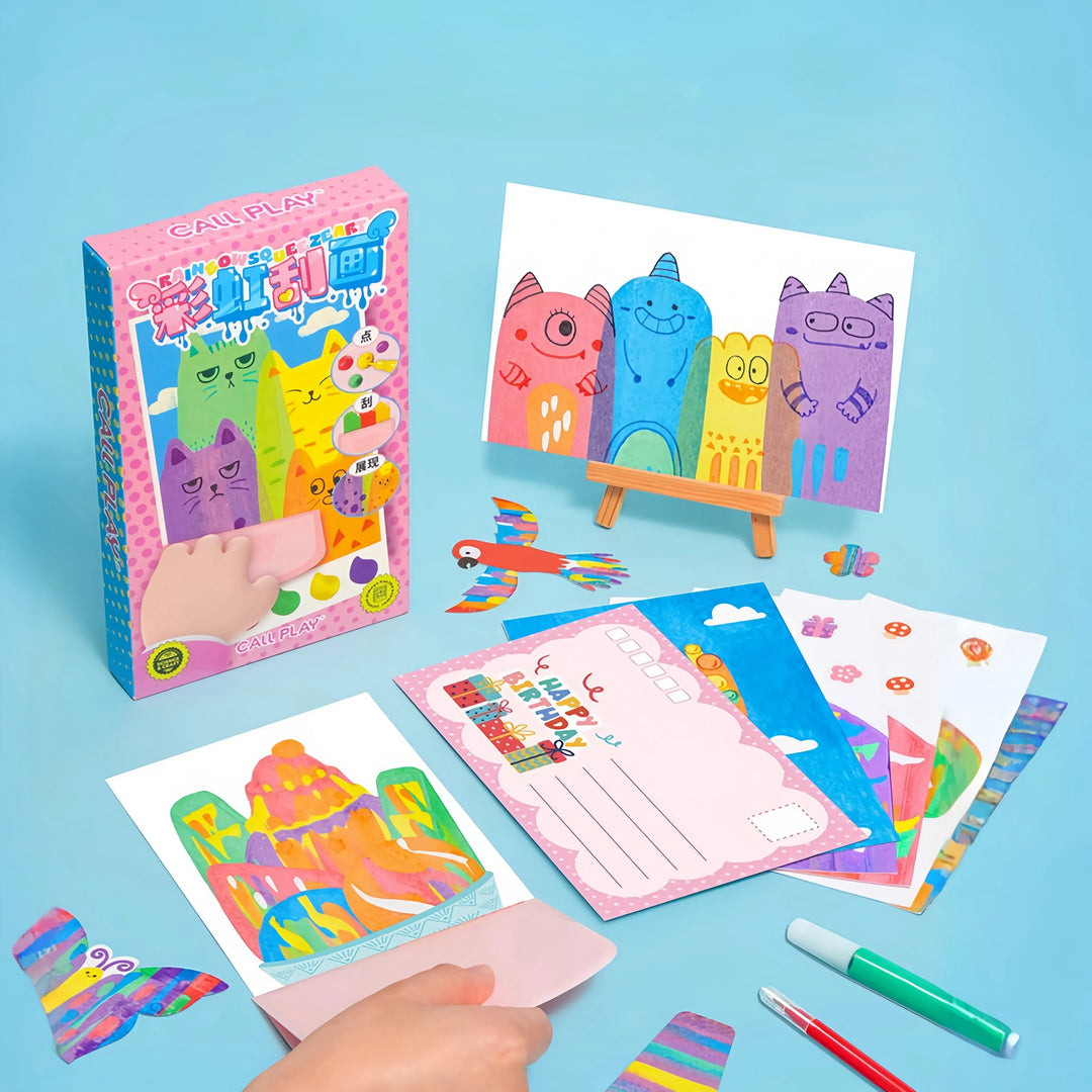 Children’s Squeegee Painting Kit | Creative Painting &amp; Drawing | Colors, Pens &amp; Papers Included, Age-Appropriate 3–6 Years