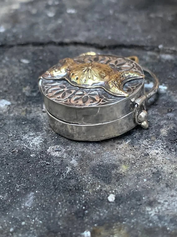 Silver locket made from recycled silver with rock crystal | Triple moon &amp; tree of life | Opens for messages