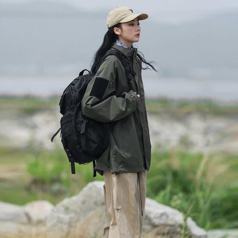 Softshelljacke Herren | Wasserabweisende Outdoor-Jacke mit Kapuze und 6 Taschen