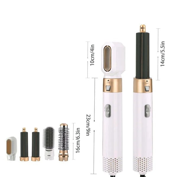Warmluftbürste | 5-in-1 Haarstyler mit Keramikbeschichtung, 3 Temperaturstufen und 1000 W