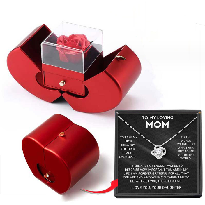 Scatola porta gioie Rose Apple™ | Con collana con rosa eterna
