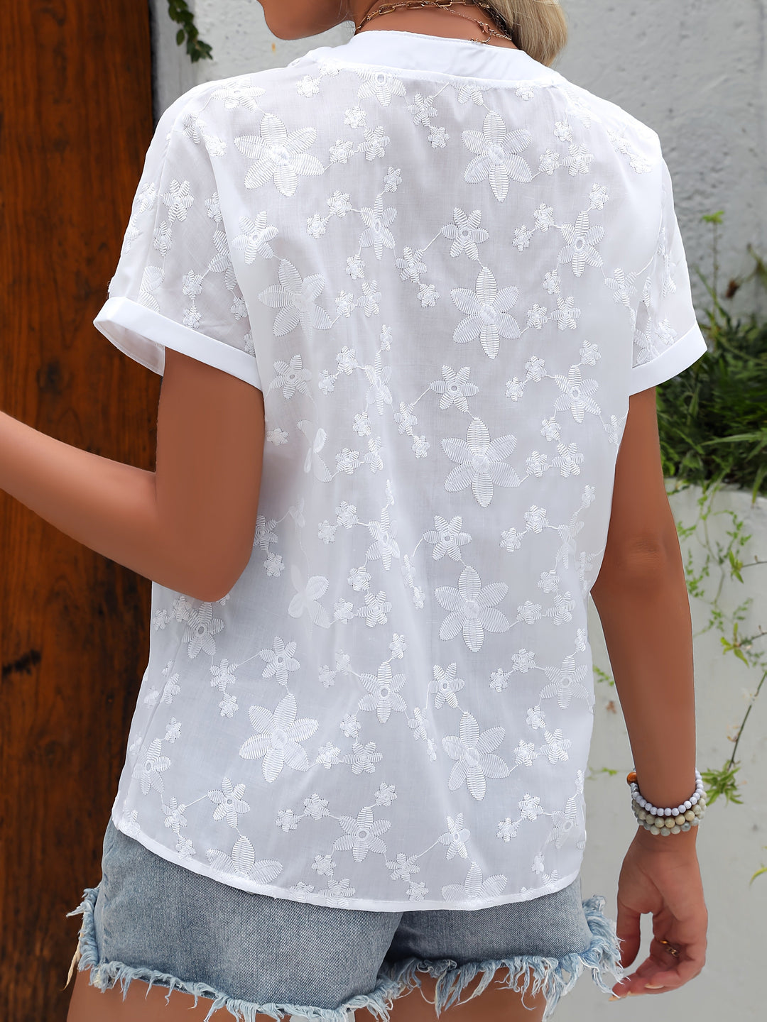 Damen Sommerbluse | Lockere Bluse mit Blumenmuster, V-Ausschnitt und Fledermausärmeln für warme Tage