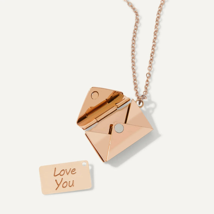 Letter pendant necklace made of stainless steel | Love letter pendant with removable mini letter | 40 cm + 5 cm extension
