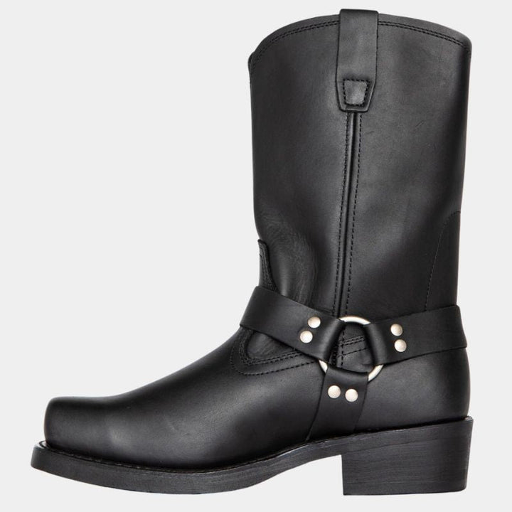 Damen Cowboy Stiefeletten im Western-Stil | Bequeme Winterstiefeletten mit klassischer Cowboy-Optik für Jeans und Kleider