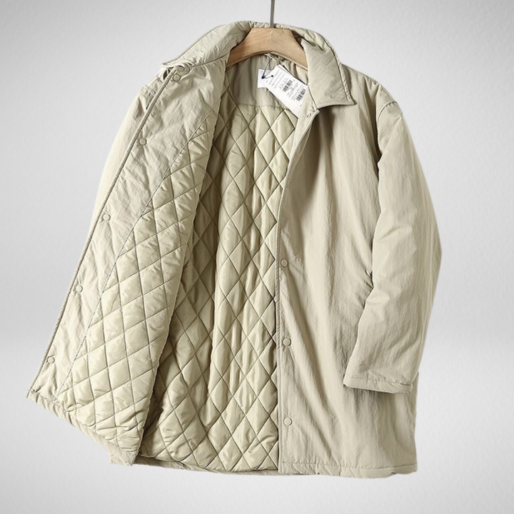 Herren Windbreaker-Mantel im Vintage-Stil | Leichter windabweisender Übergangsmantel mit Knopfleiste und Seitentaschen für Alltag