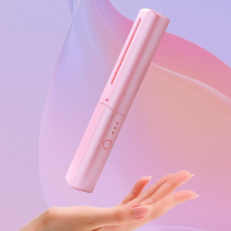 Rechargeable mini hair straightener comb | 3 temperature levels &amp; ceramic coating | 70 min battery (4000 mAh) | Travel size
