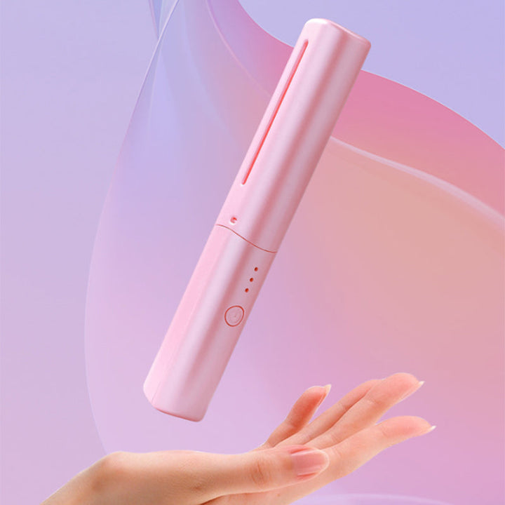 Rechargeable mini hair straightener comb | 3 temperature levels &amp; ceramic coating | 70 min battery (4000 mAh) | Travel size