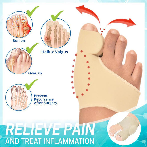 Bunion correction sleeve with gel pad | Toe aligner &amp; pressure relief | Thin, breathable &amp; wearable in shoes, 2 pairs