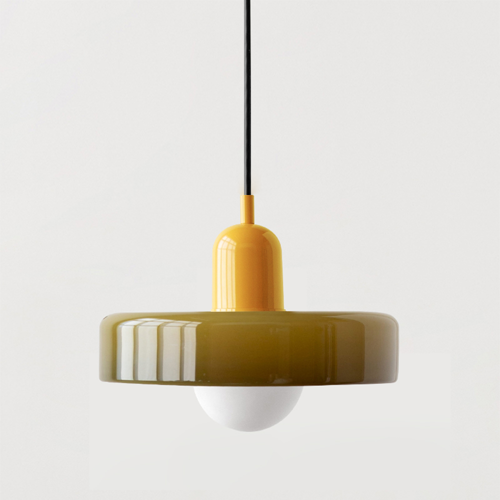Suspension en métal et verre avec effet vitrail | Ø25/Ø35 cm, douille G9 | Suspension réglable | Aspect cristal