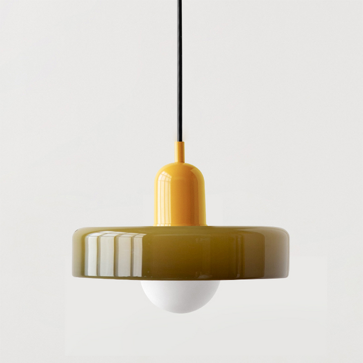 Suspension en métal et verre avec effet vitrail | Ø25/Ø35 cm, douille G9 | Suspension réglable | Aspect cristal