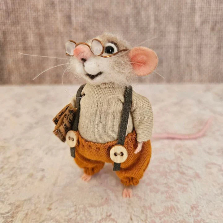 Handmade Felt Mouse | Christmas Decoration &amp; Gift Idea | Needle-Felted from Wool &amp; Fabric | Sustainable