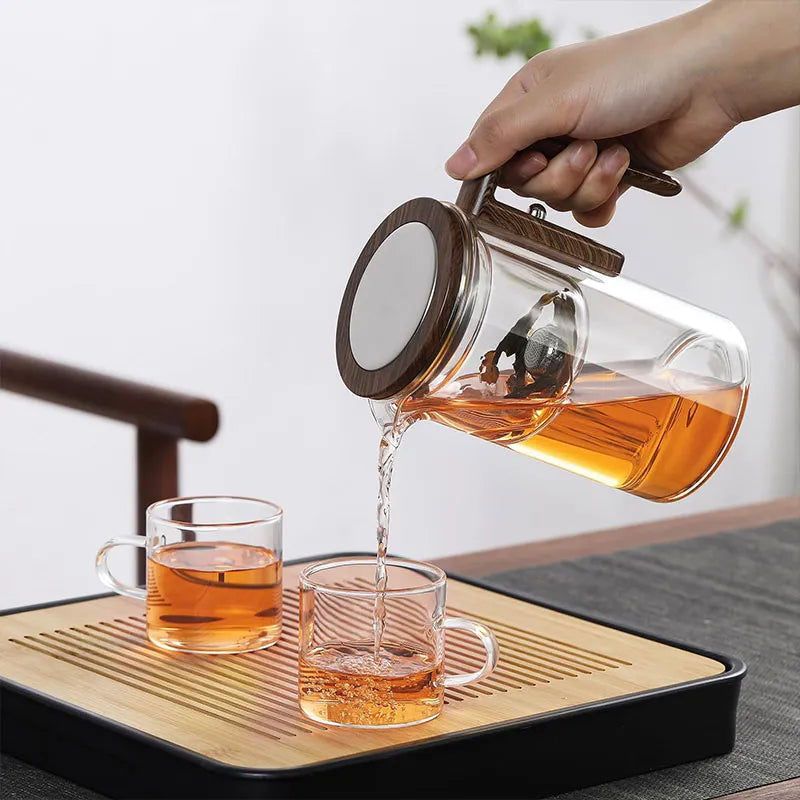 Heat-resistant glass teapot with filter | For loose leaves &amp; tea bags | Clear view of the color | For everyday use &amp; guests