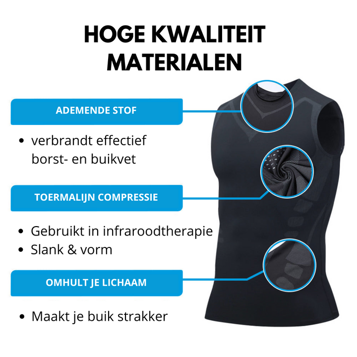 T-shirt correcteur de posture pour hommes | Design compressif de soutien pour dos &amp; épaules | Discret sous les vêtements, confortable au quotidien