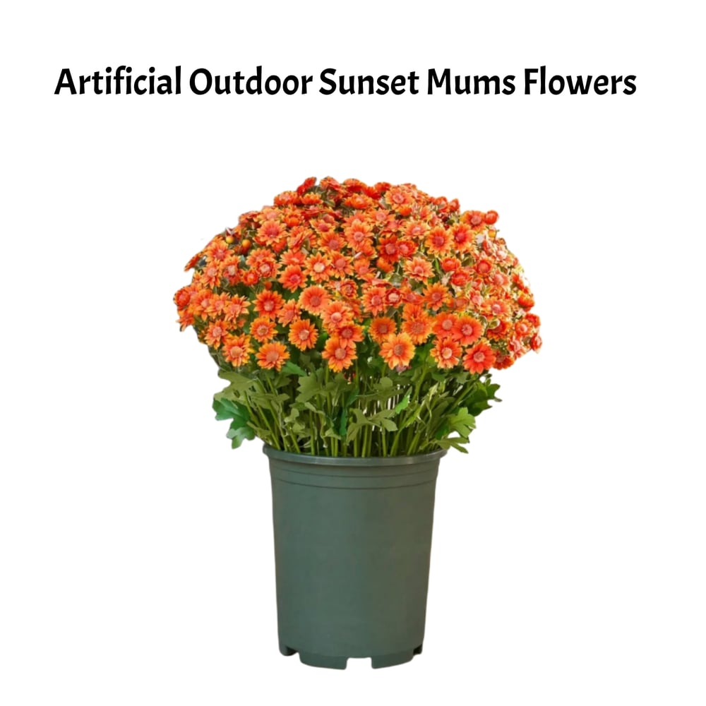 Künstliche Chrysanthemen | UV-beständig | Herbst-Deko für draußen | Naturgetreues Seidenmischgewebe
