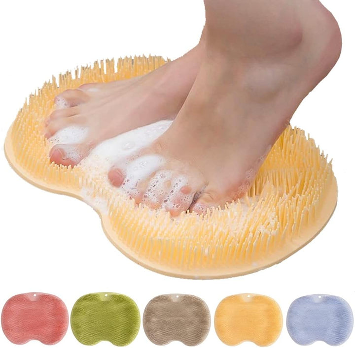 Silikon Fußreinigungsmatte mit Saugnäpfen | Rutschfeste Fußmassagebürste für Dusche &amp; Bad mit über 1.000 Borsten