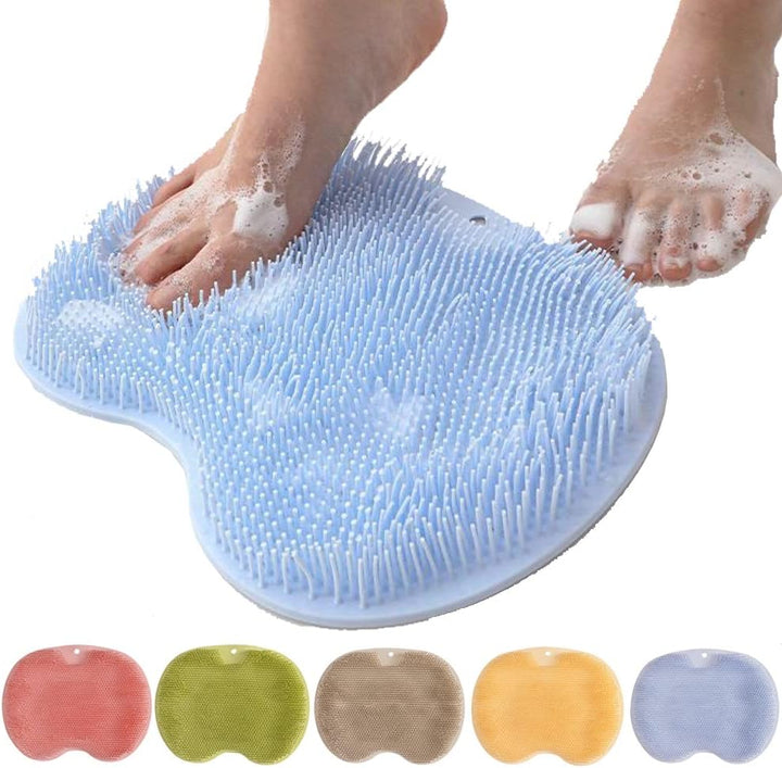 Silikon Fußreinigungsmatte mit Saugnäpfen | Rutschfeste Fußmassagebürste für Dusche &amp; Bad mit über 1.000 Borsten