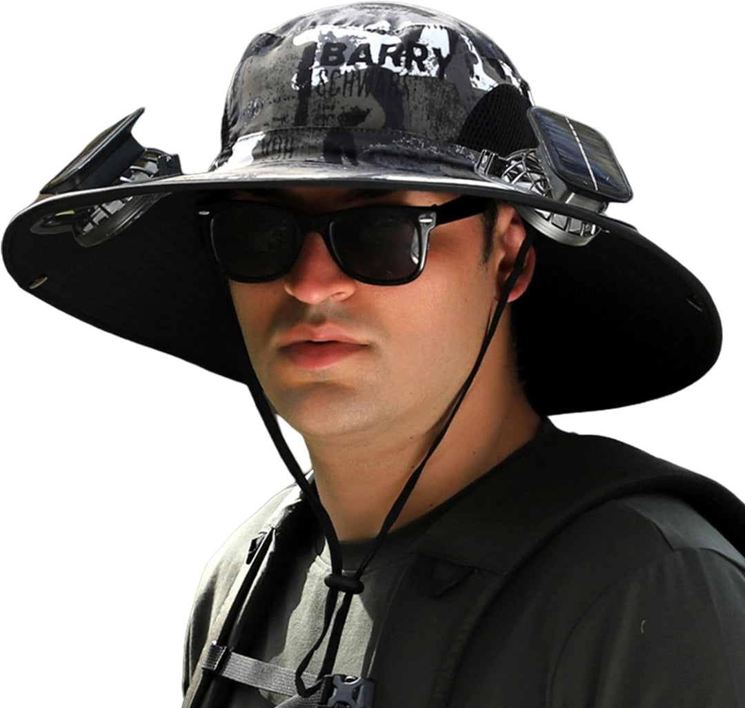 Solar Ventilator Hut mit USB-Ladefunktion | Verstellbare Sommerkappe für Outdoor &amp; Angeln | Unisex