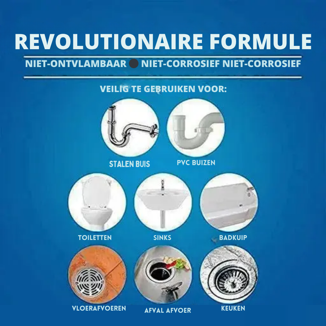 Detergente per scarichi 110 g contro intasamenti | Scioglie rapidamente capelli, grasso e residui di sapone | Per cucina, bagno e doccia, facile da usare