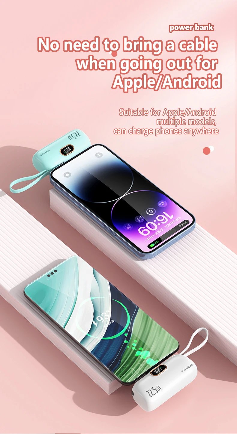 Powerbank 5000 mAh | Kompakte Mini Powerbank mit 22,5W Schnellladen