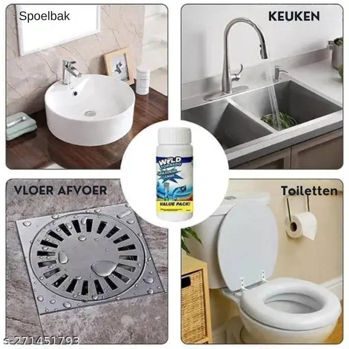 Detergente per scarichi 110 g contro intasamenti | Scioglie rapidamente capelli, grasso e residui di sapone | Per cucina, bagno e doccia, facile da usare