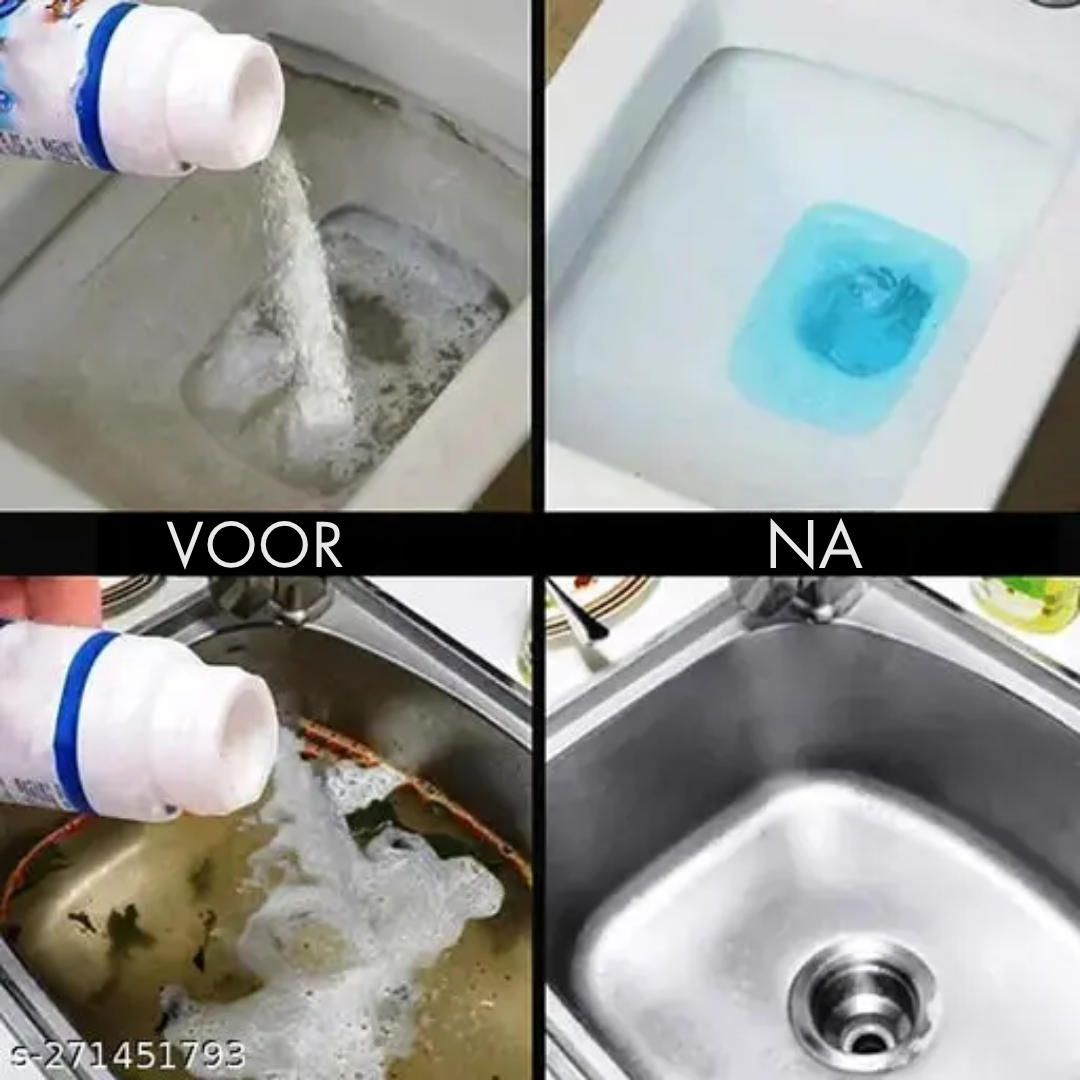 Detergente per scarichi 110 g contro intasamenti | Scioglie rapidamente capelli, grasso e residui di sapone | Per cucina, bagno e doccia, facile da usare