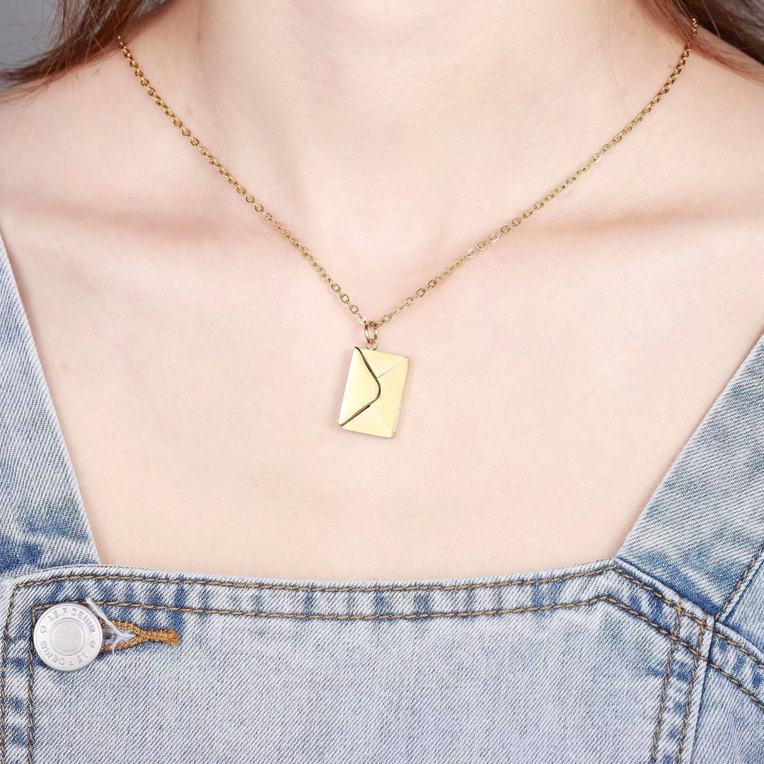 Letter pendant necklace made of stainless steel | Love letter pendant with removable mini letter | 40 cm + 5 cm extension