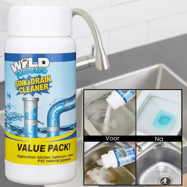 Detergente per scarichi 110 g contro intasamenti | Scioglie rapidamente capelli, grasso e residui di sapone | Per cucina, bagno e doccia, facile da usare